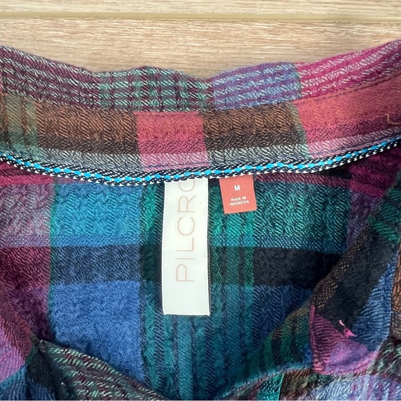 Pilcro Colorful Plaid Shirt size medium - Picture 4 of 7
